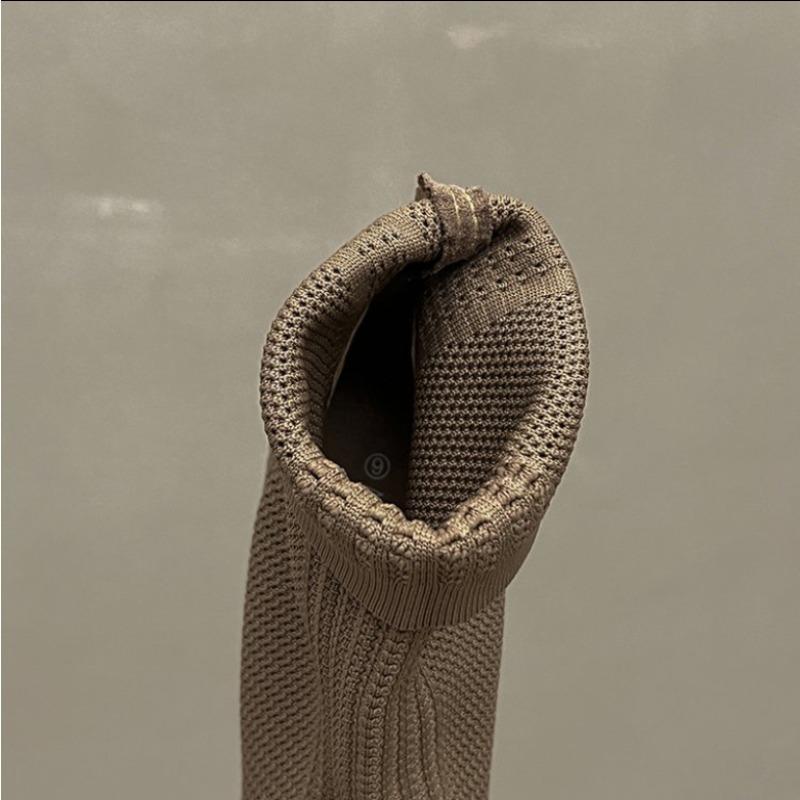 Fashion Creative Design Luxury Women Socks Shoes Brand Stretch Fabric Pointed High Heel Boots Comfortable Socks Shoes Integrated Shoes