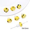 Yellow Hand-Painted Ceramic Cartoon Beads for DIY Bracelets, Necklaces, and Phone Chains