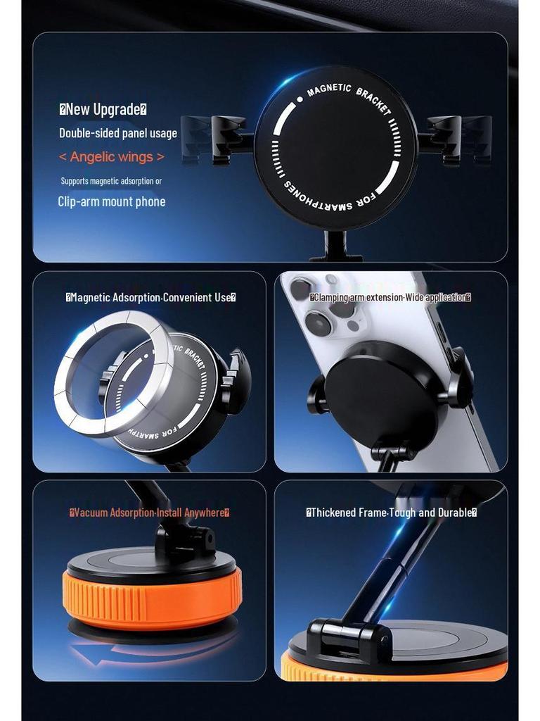 Magnetic Suction Cup Car Phone Holder with Strong Grip for Universal Use
