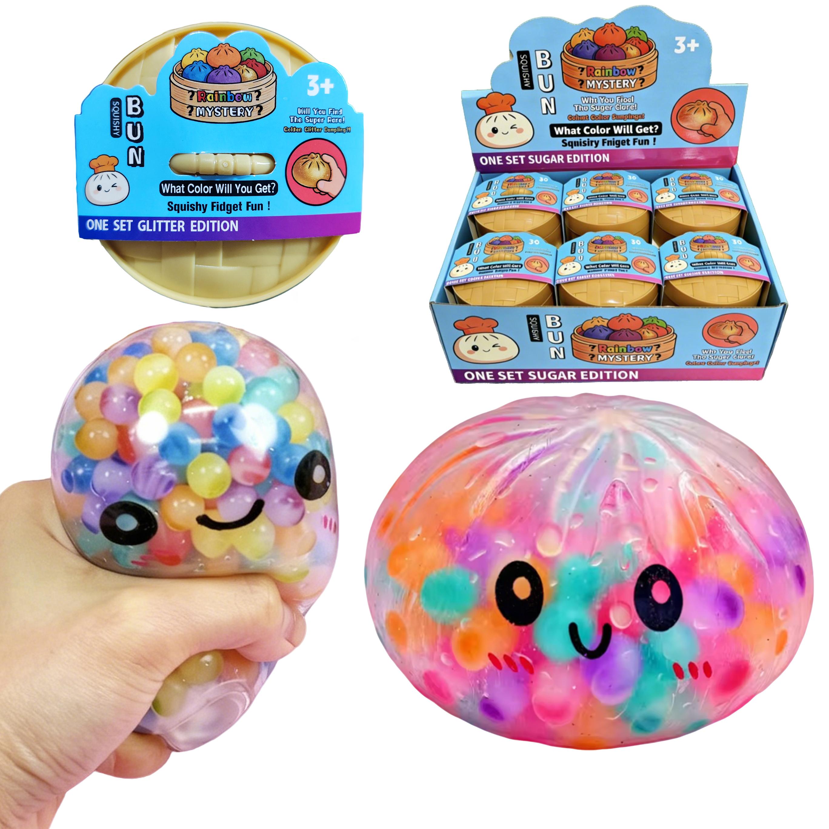 Interesting Toys Colorful Simulated Dumpling Squishy With Bead Relaxing Relieve Anxiety Antistress Enhance Happiness Rebound Squeeze Reliever Toy