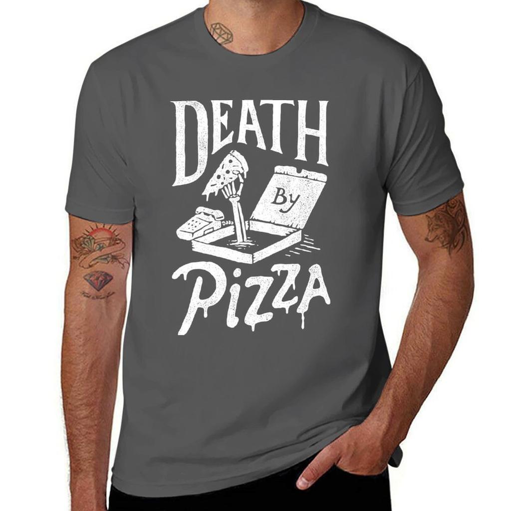Death By Pizza TShirt Fashion Graphic Tee for Men