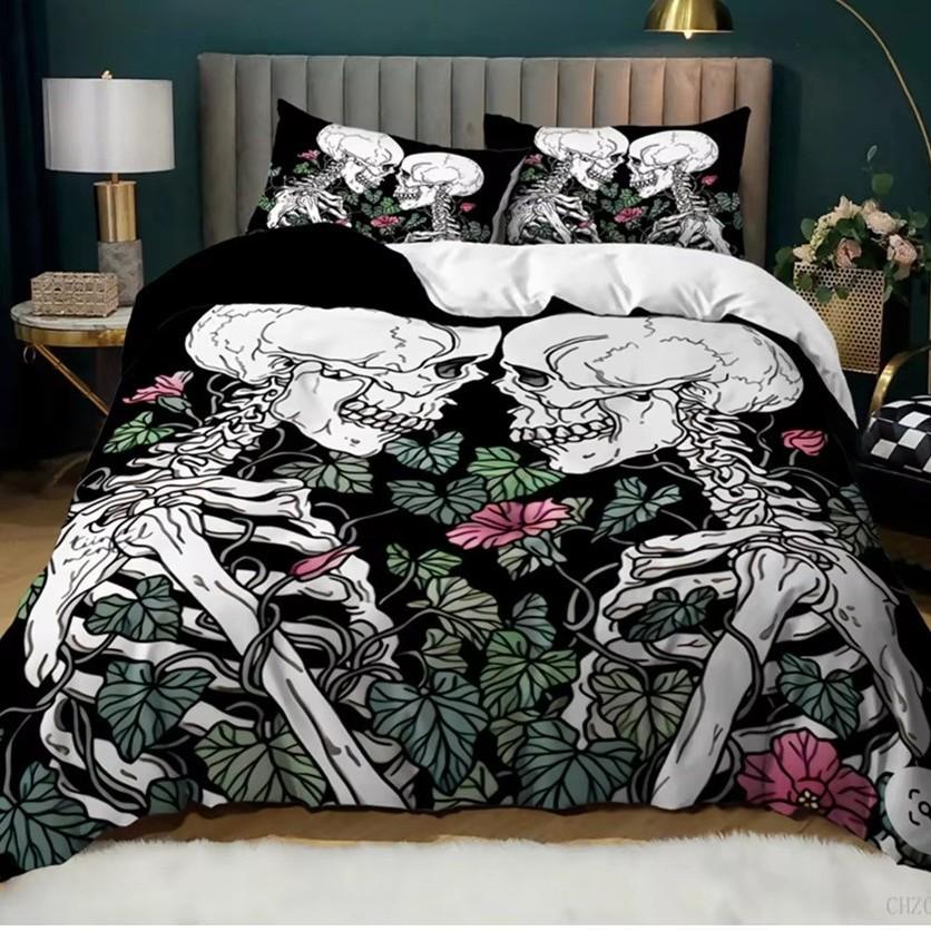 Skull Down Comforter Set Bedding Set 3-piece Duvet Cover Set
