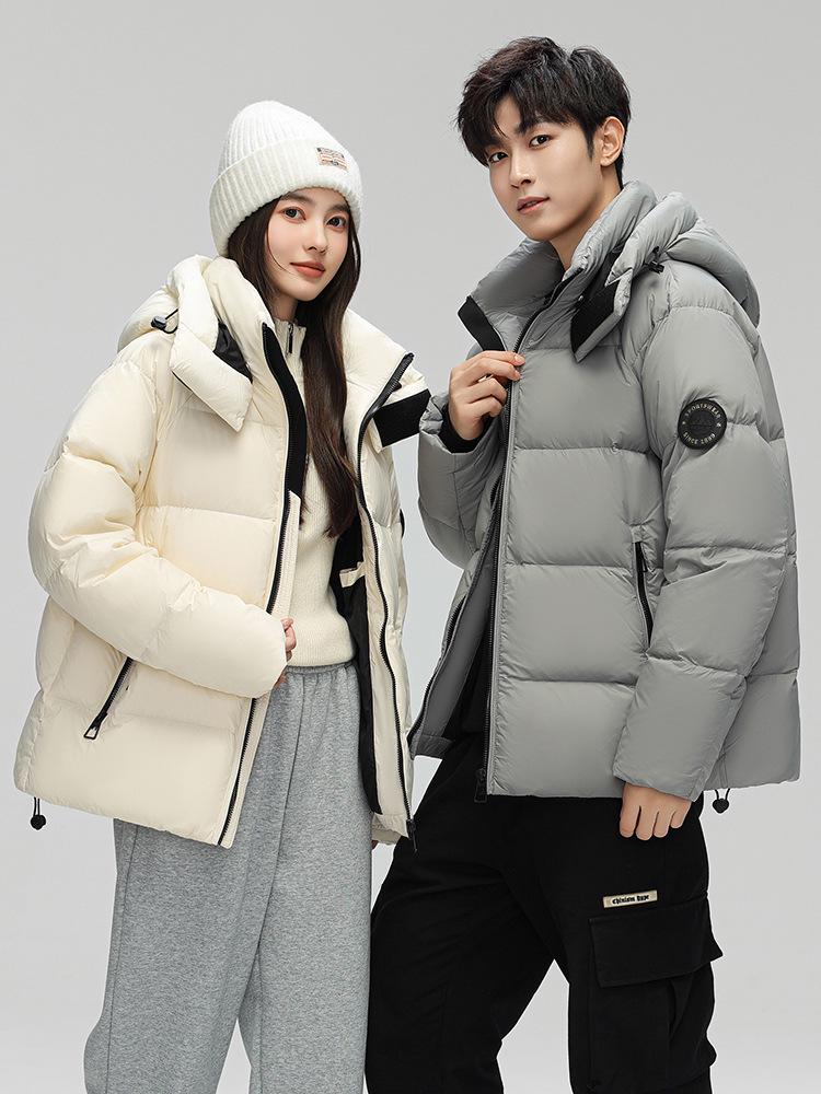 Kapuzen-Winterdaunenjacke für Paare: Modische, lockere, kältebeständige Freizeit-Oberbekleidung