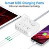 Type C Port Braided Cord Power Strip 3 USB Slots Type C Power Strip  America Standard