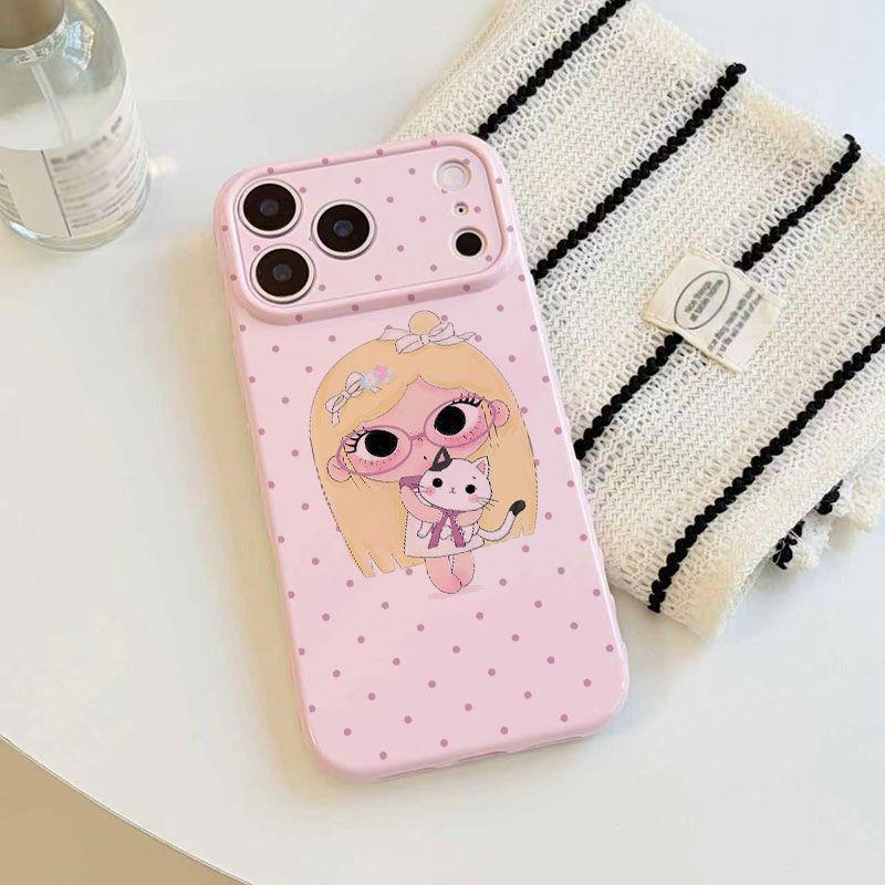 Kitten Girl Is Suitable for Apple 17promax Mobile Phone Case 14 15 16 Soft Case 13pro Side Love 11.