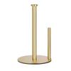 Paper Towel Holder Black, Premium Stainless Steel Kitchen Roll Dispenser, Countertop Roll Organizer with Weighted Base