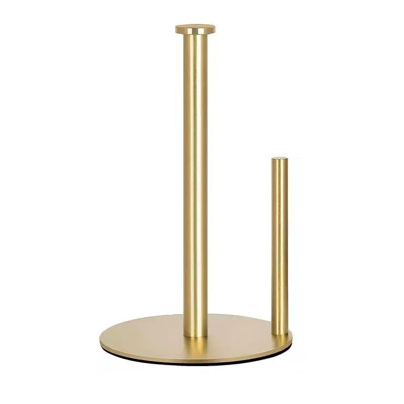 Paper Towel Holder Black, Premium Stainless Steel Kitchen Roll Dispenser, Countertop Roll Organizer with Weighted Base