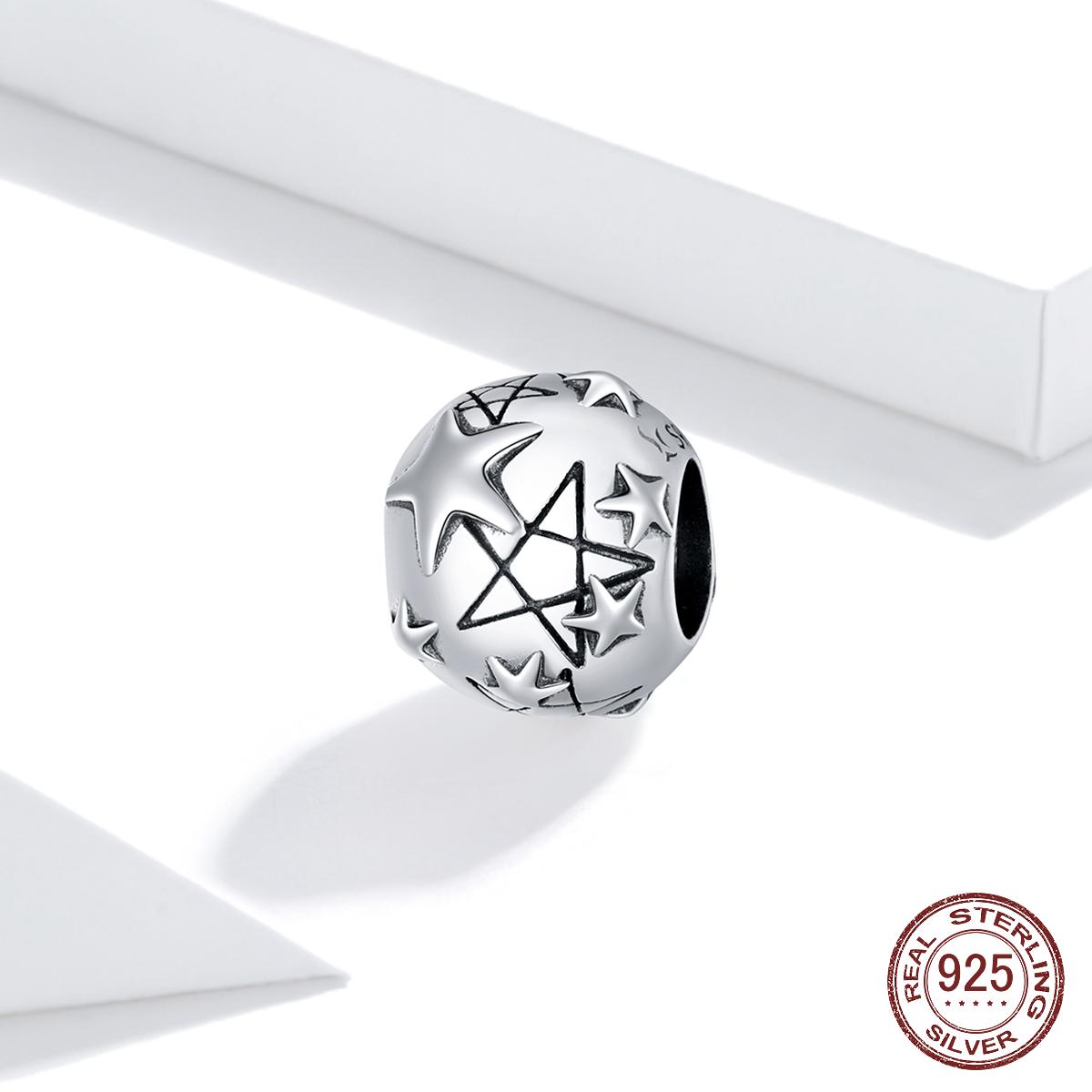 

925 стерлингового серебра Звездное небо Звезда Шарм для оригинального роскошного бренда Женский DIY Ювелирные изделия Бисер Сделать