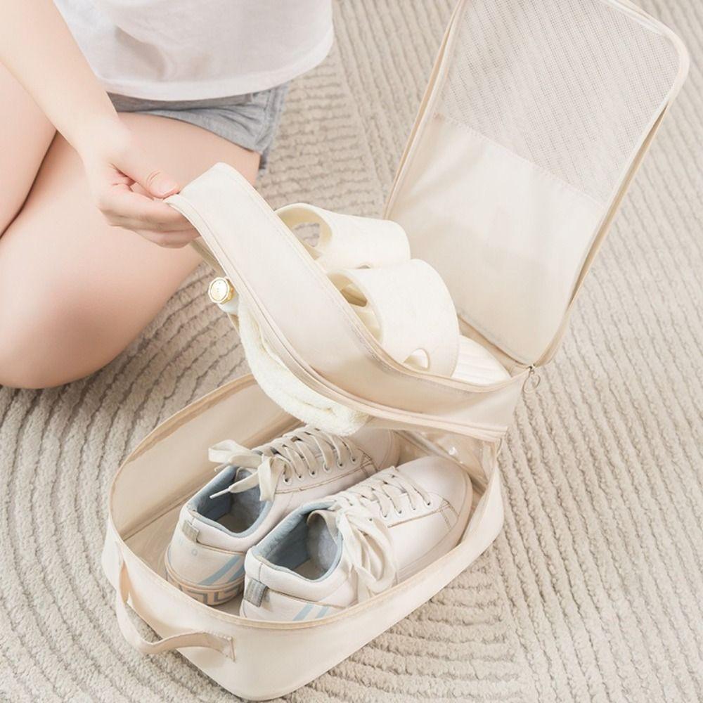 Double Layer Travel Shoe Bag Hanging Shoes Packaging Pouch Shoes Storage Bag  Closet Organizer