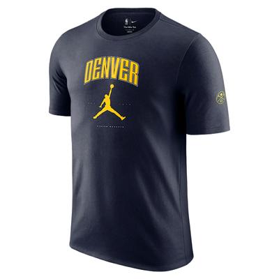 X NBA Kollaboration Denver Nuggets Essentials Bequemer Weicher Vielseitiger Pullover Kurzarm T-Shirt Herren T-Shirts Schwarz HQ1231-419