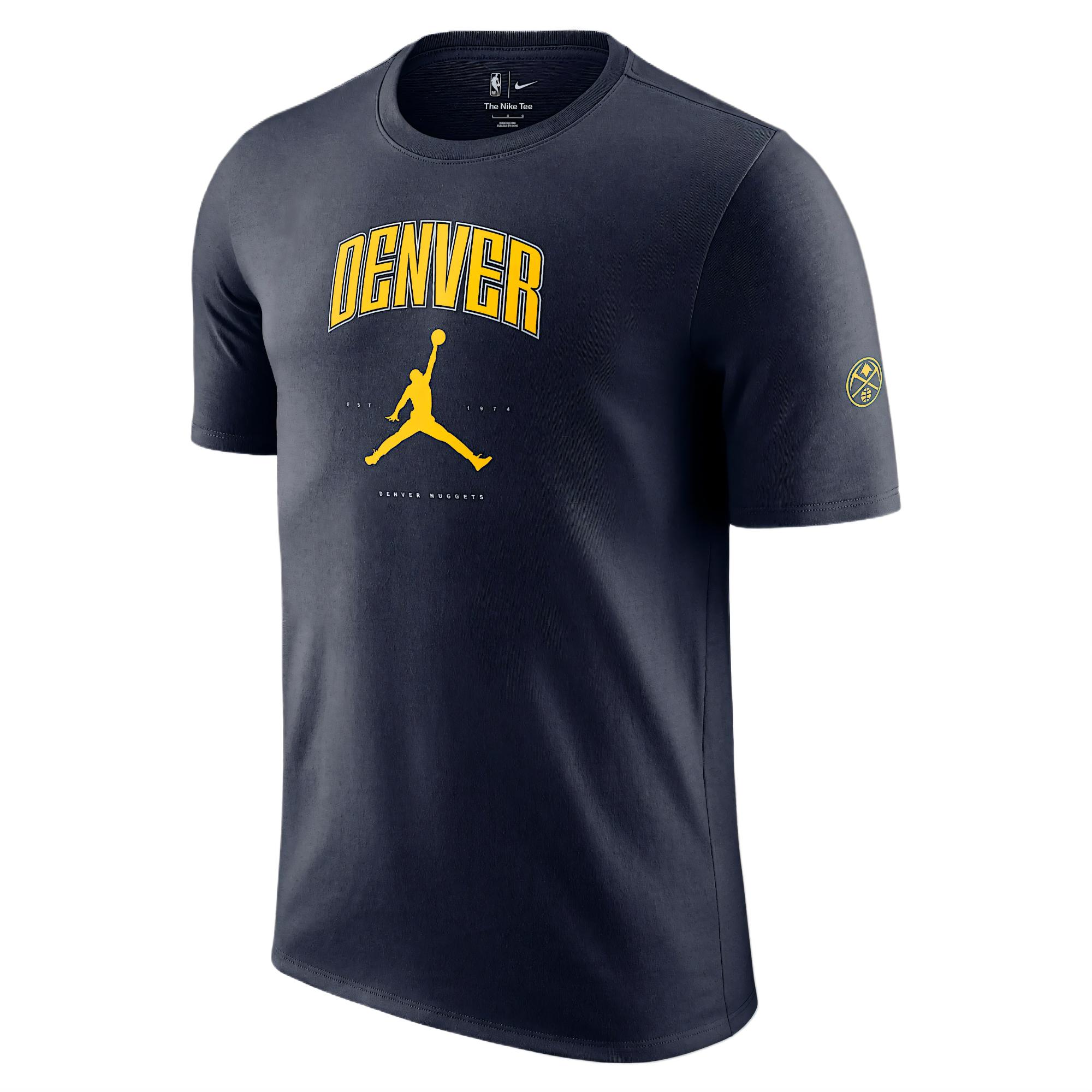 

Jordan X NBA Collaboration Denver Nuggets Essentials Comfortable Soft Versatile Pullover Short Sleeve T-Shirt Men T-Shirts Black HQ1231-419 L