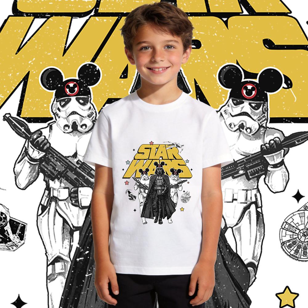 Star Wars Kids Cotton T Shirt Boys Girls Casual Short Sleeve Top Children Summer Clothing Toddler Fan Apparel