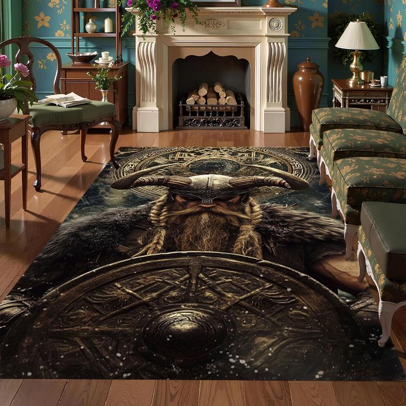 

Viking Warrior Carpet Mat Rug Home Decoration Living Room Bedroom Floor Decor Nordic Style Non Slip Rugs Carpets for Living Room 30x50cm