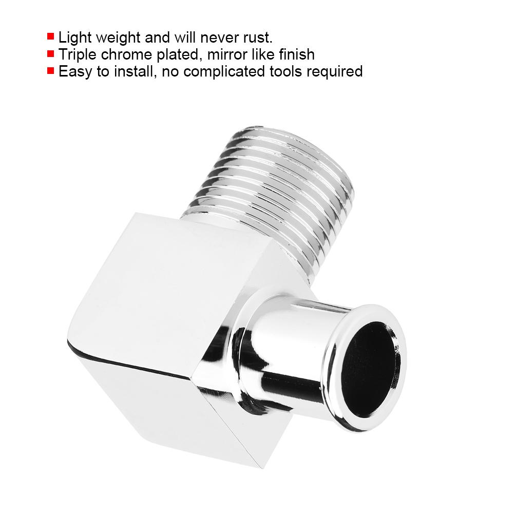 Aluminum Alloy Heater Hose Fitting 90 Degree Connector 1/2in NPT To 5/8in Hose Barb