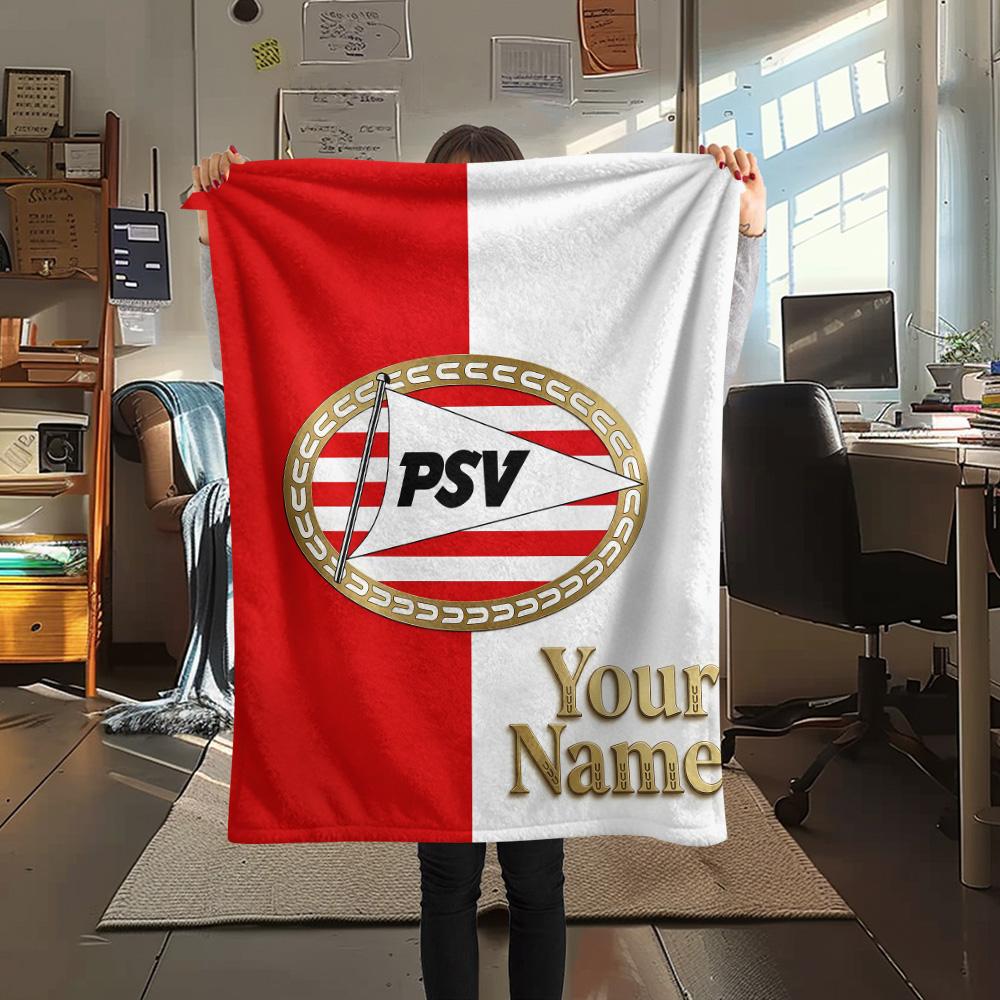 1 Stück Benutzerdefinierter Name PHEilips Sport Vereniging Gemustert Flanelldecke Für Alle Jahreszeiten für Heimdekoration Wärme und Komfort Geschenke Feiertagsgeschenk -HE170