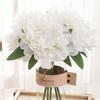 5 Stück Künstliche Blumen Große Hortensie Weiße Pfingstrose Hohe Qualität Brautstrauß Zuhause Hochzeit Wohnzimmer Dekoration Kunstblumen