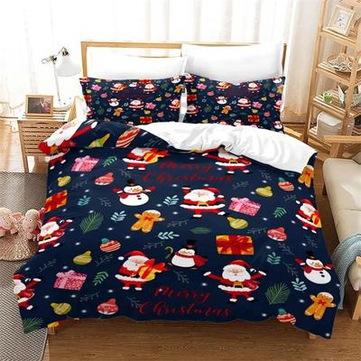Set Copripiumino Natalizio Set Biancheria da Letto Stampato Babbo Natale Misura Singola Per Bambino Bambini Adulto Regalo di Capodanno Biancheria da Letto in Poliestere