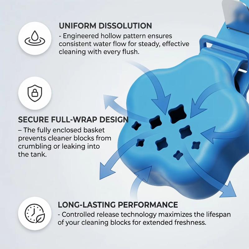 Silicone Toilet Bowl Cleaner Hanger Holder Waterproof Easy Installation Toilet Tank Deodorizer Rack for Office Bathroom