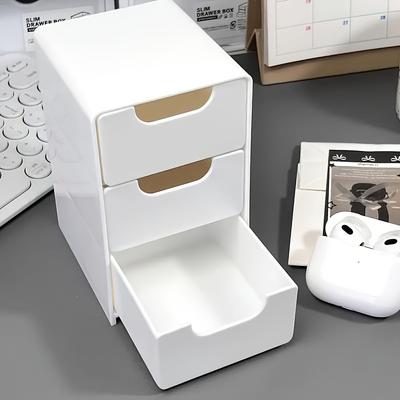 Mini 3-Schubladen-Organizer - Robuster Kunststoff Kompakte 3-Schubladen, Tragbarer Schreibtisch- und Schrank-Organizer Geeignet für Home Office, Schmuck, Kleine Räume