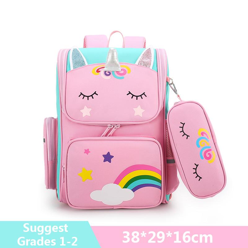 

Мультяшный единорог, школьные сумки для детей, милые детские рюкзаки для девочек, легкие водонепроницаемые школьные сумки с пеналом