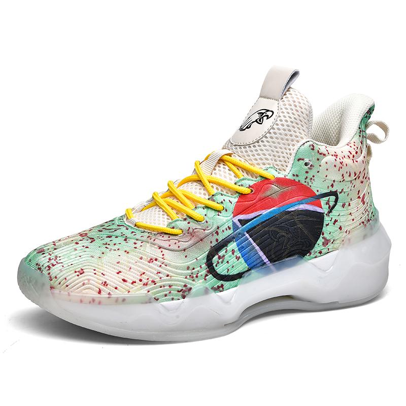 Fashion Men's Basketball Shoes Cushioned Sneakers Personalized Design Train Athletes High Quality Sports Shoes Night Light Sneakers 45