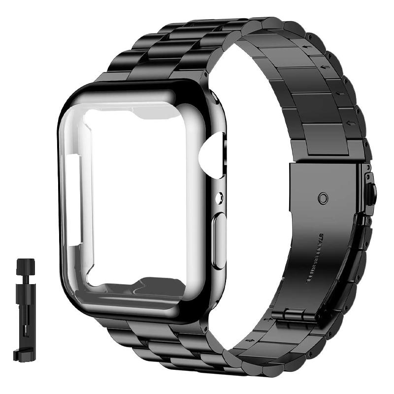Case+Strap iWatch Band Ultra2 49mm Stainless Steel Metal Strap For Apple Watch 9 41 45MM 44mm 40mm SE Series 8 7 6 5 4 Cover