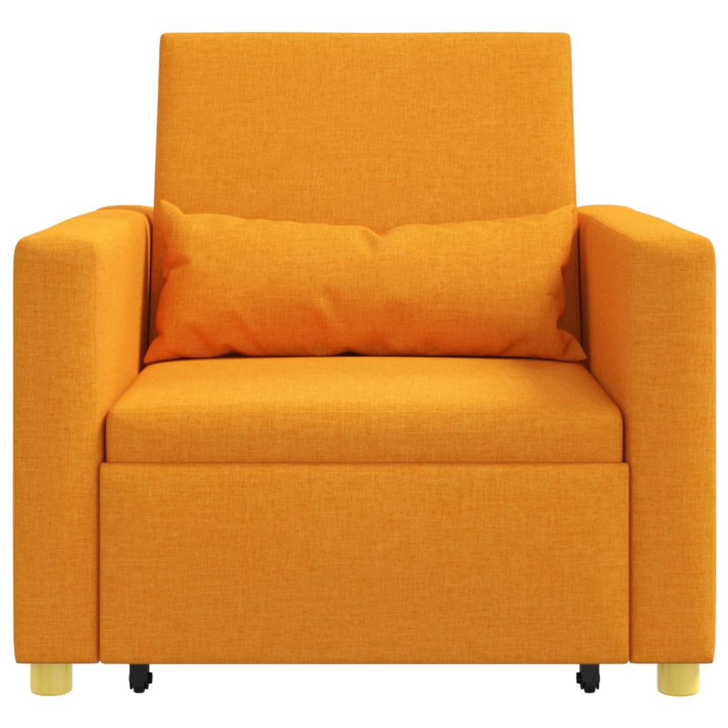 Extendable Sleeper Sofa Single Dark Yellow 90 x 165 x 87 cm