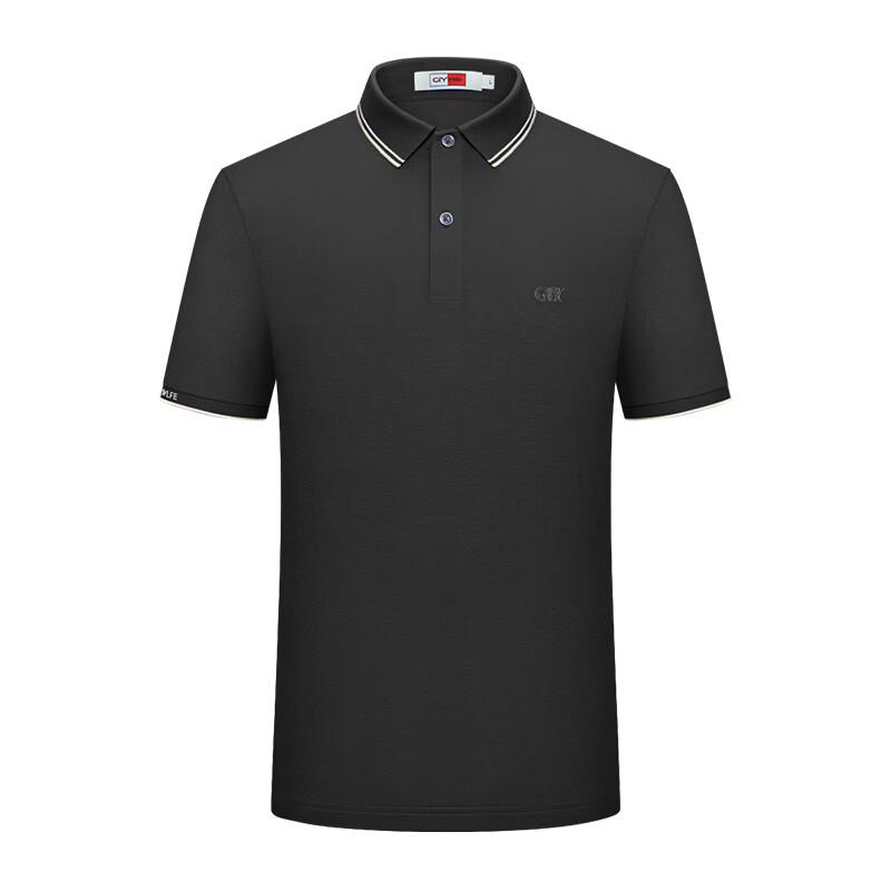 Goldlion GY Men's Mulberry Silk Blend Short Sleeve Polo Shirt