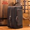 Banda de Muñeca para Hombre Retro Americano Europeo Cuero Crazy Horse Gran Capacidad Banda de Cabeza Capa Piel de Vaca Múltiples Compartimentos Bolso de Viaje de Negocios