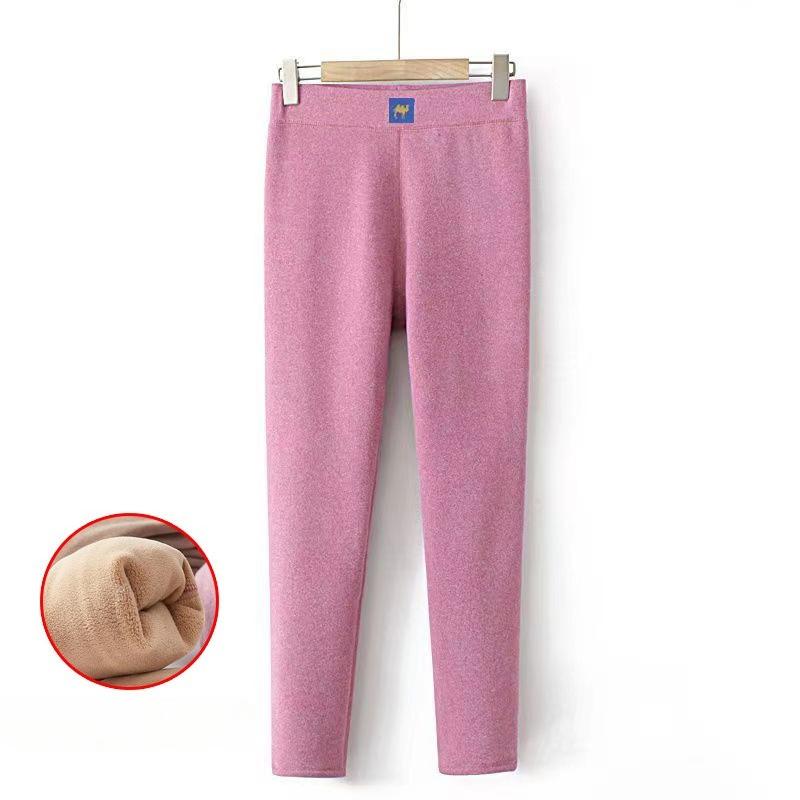 High Waist Women's Fleece Lined Thickened Base Layer Thermal Pants Lamb Wool Cotton Warm Leggings for Winter
