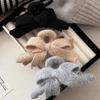 Autumn and Winter Plush Bow Grab Clip Wool Claw Clip Simple Knitted Bow Plush Hair Claw Handmade Hair Accessories for Women