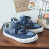 Spring New Bread Shoes Blue Xiaoxiangfeng Canvas Shoes Men's Splicing Fur Casual Couple Men's and Women's Skateboard Shoes