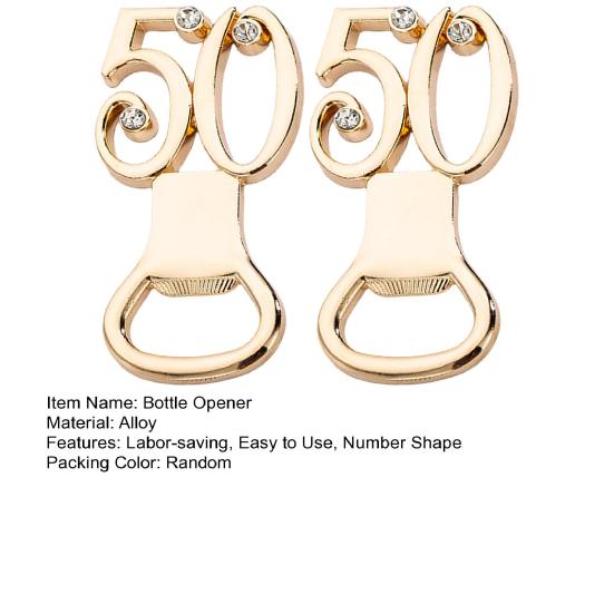 Vynikající otvírák na nápoje 50 Číslo Zlatá barva Otevřít víko