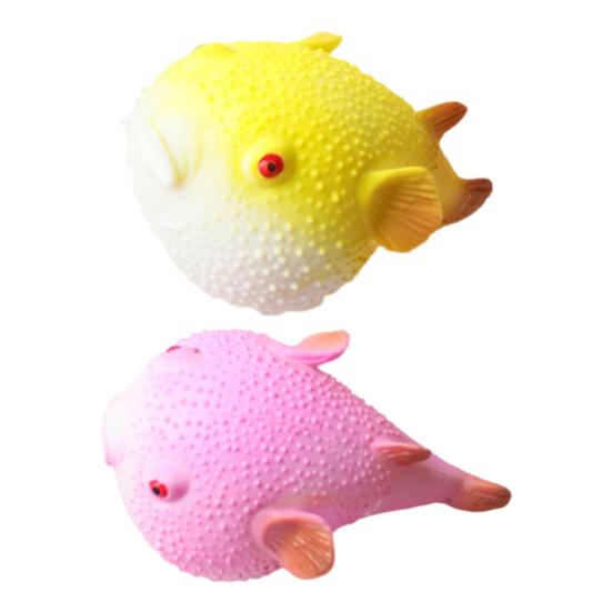 Pufferfish Squeeze Ball Cute Pufferfish Stress Relief Toy Soft Rubber Slow Rising Fidget Toy for Kids Adults Anxiety Relief