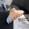Hair Clip Fresh Acetate Hair Claw Solid Color Tortoiseshell Hair Claw Printing Shark Clip  Girls