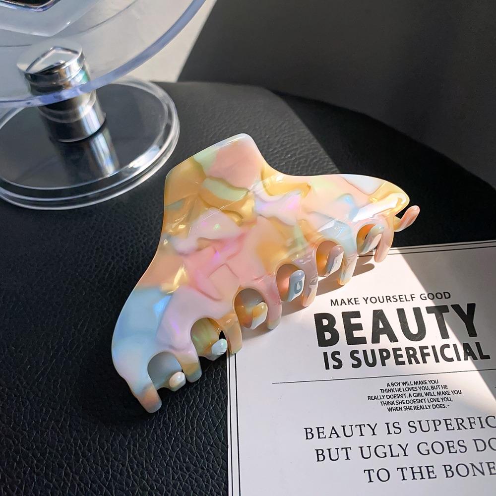 Hair Clip Fresh Acetate Hair Claw Solid Color Tortoiseshell Hair Claw Printing Shark Clip  Girls