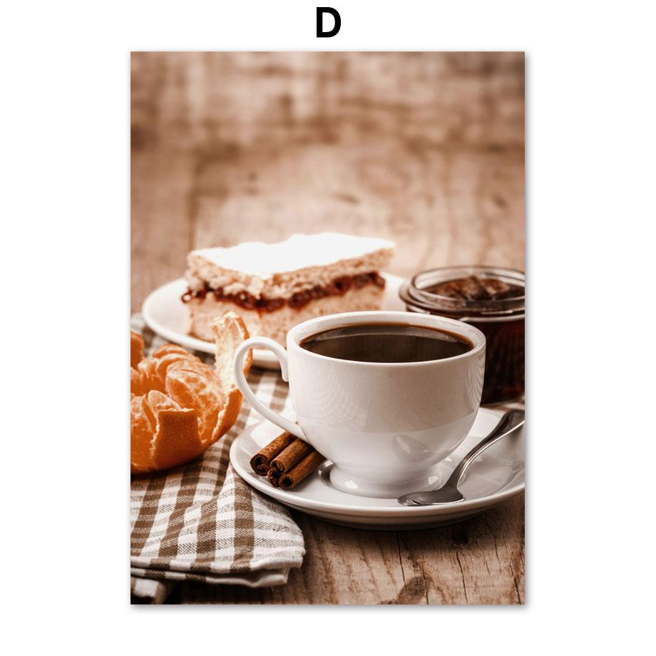 Coffee Bean Cup Chocolate Cake Dessert Shop Wall Art Canvas Painting Posters And Prints Hotel Cafe Picture Restaurant Room Decor
