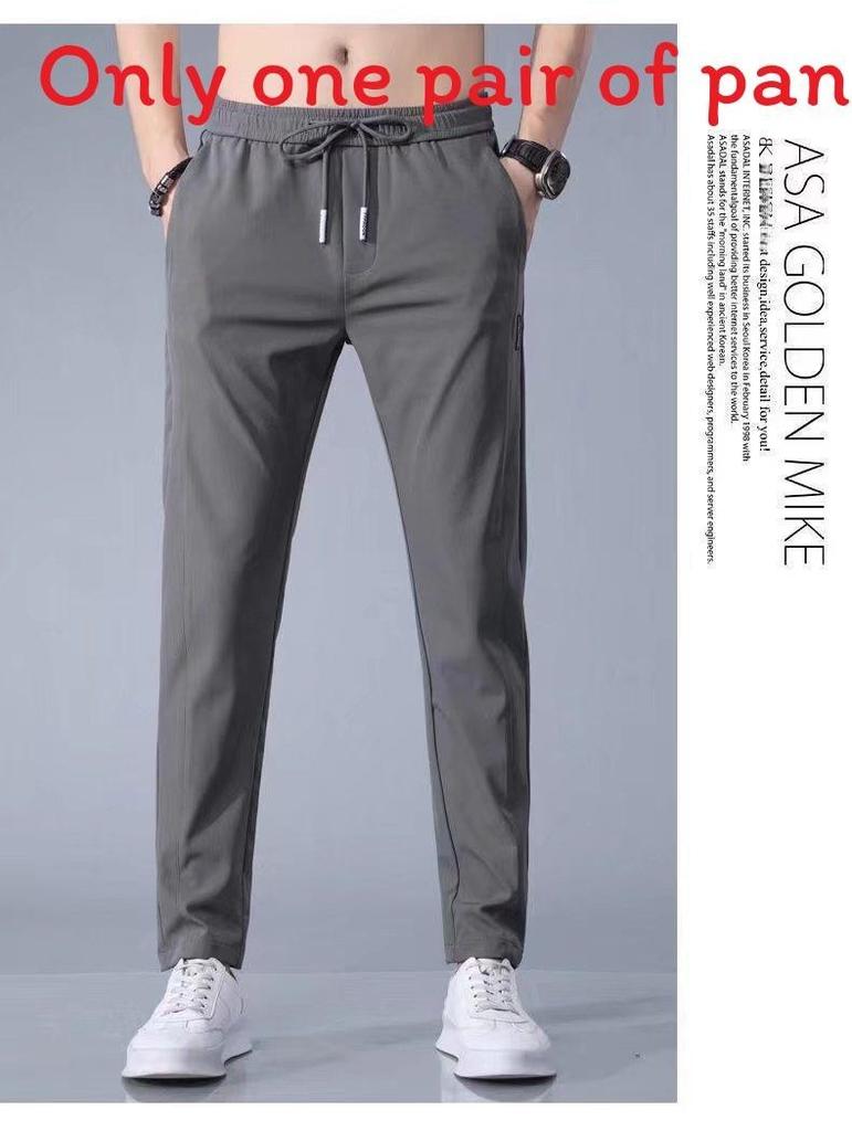 Slim Fit Mens Summer Sports Pants With High Elastic Fabric For Casual Wear