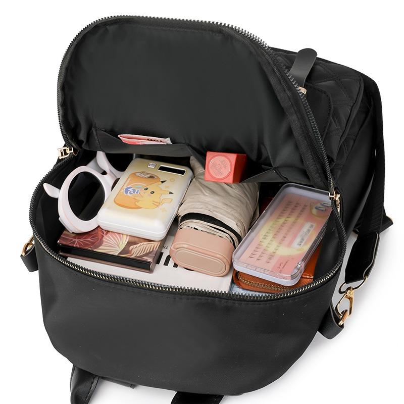 Backpack New Fashion Flow Rhombus Double Belt Backpack Simple Versatile Large Capacity Backpack