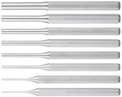 TRUSCO Pin Punch Set, 2.5/3.0/4.0/5.0/6.0/7.0/8.0/10.0mm, 8-piece Set, TPP148
