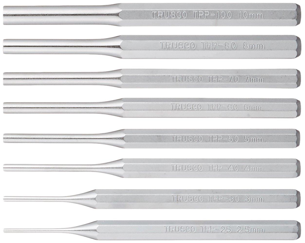 

Набор выколоток TRUSCO TPP148, 2.5/3.0/4.0/5.0/6.0/7.0/8.0/10.0мм, набор из 8 штук,