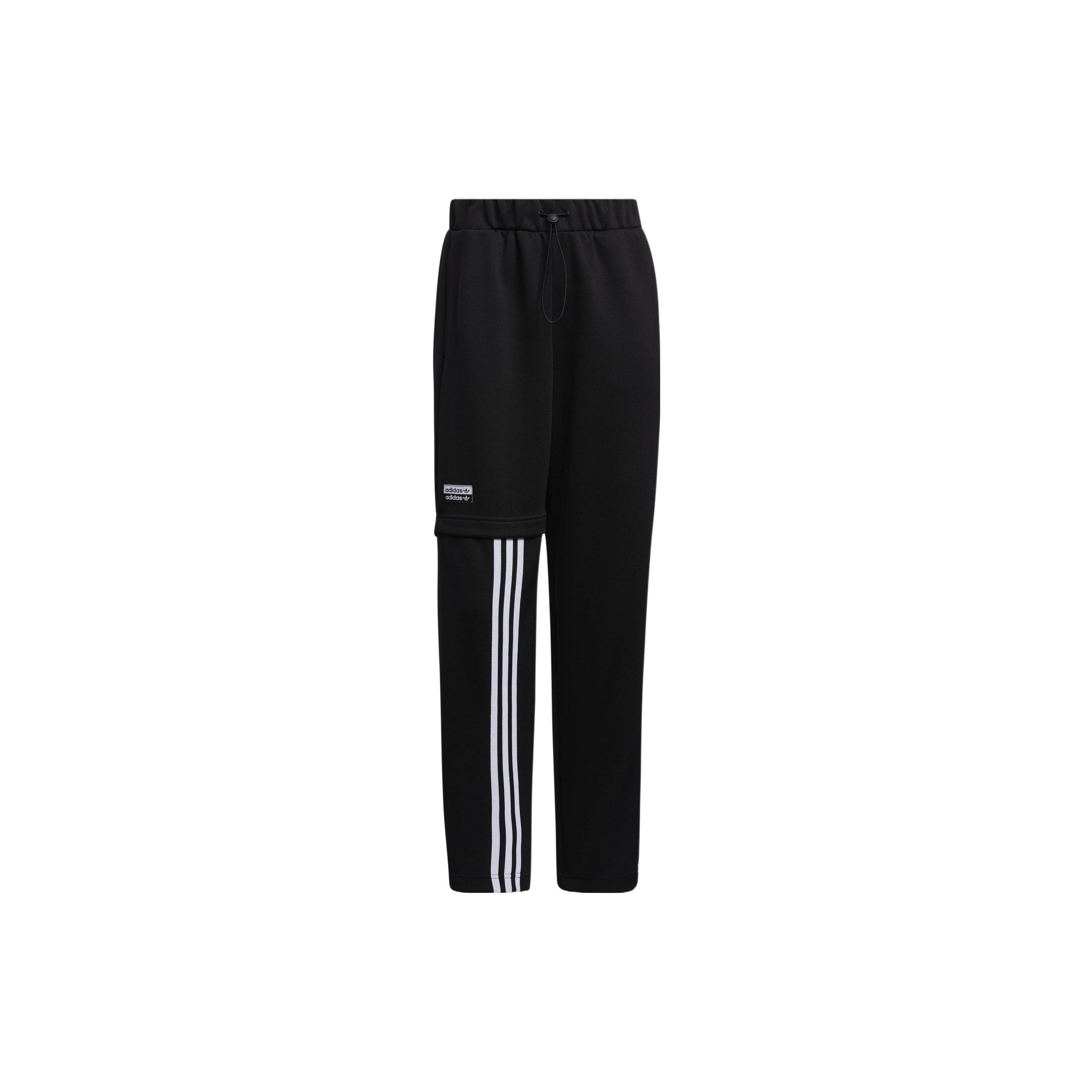 Adidas Originals Трехлистник Полосатый Логотип Дышащие Прямые Повседневные Брюки Женские Низ Черный GU5793 34