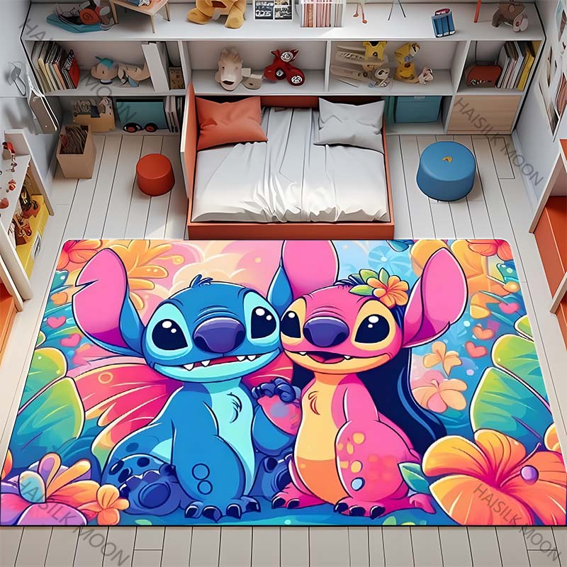 1PC St1tch Rug for Boys Bedroom Cartoon Carpet for Boys Girls Room Decor Colorful Soft Fluffy Carpet for Living Room Floor Mat