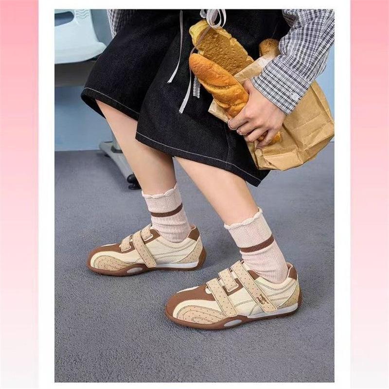 Counter Version~ 2025 New Velcro Casual Shoes Lightweight Sports Shoes Versatile Flat Baseplate Shoes Women's Autumn Polka Dot