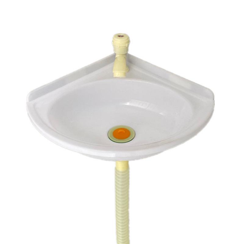 Kompaktní trojúhelníkové umyvadlo na rohové stěny pro malé prostory, byty nebo balkony