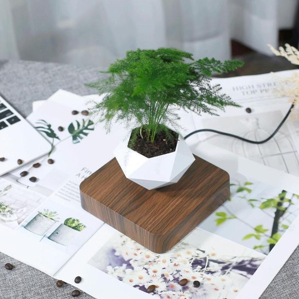 Rotation Flower Pot Planters Potted Plant Without Plants Magnetic Suspension Floating Pot Household Levitating Air Bonsai Pot