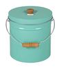 Sanwa Kinzoku Round Galvanized Rice Container, Turquoise, 6kg, TMK-6T