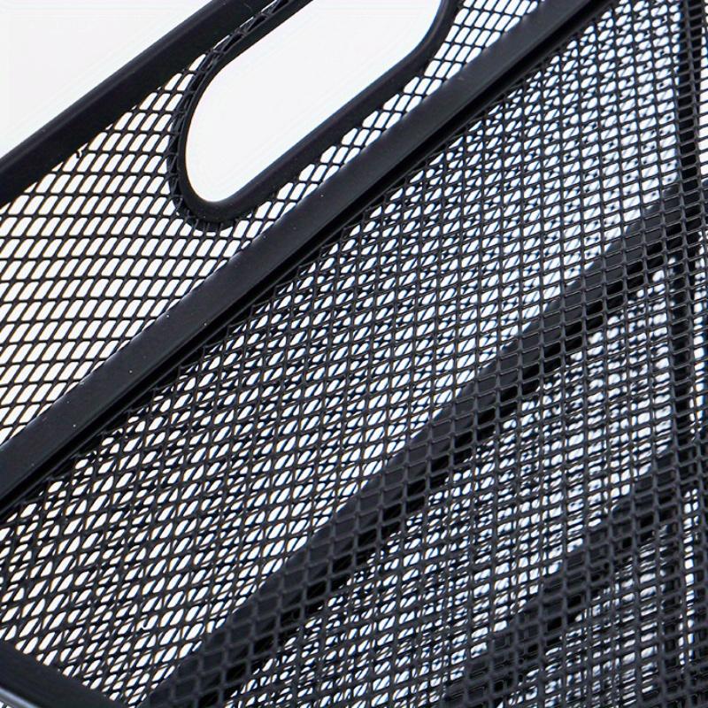 1Pc 6 Tier Paper Organizer Letter Tray - Mesh Desk File Organizer with Handle, Paper Sorter Organizer for Letter/A4 Office File Folder Holder - Black