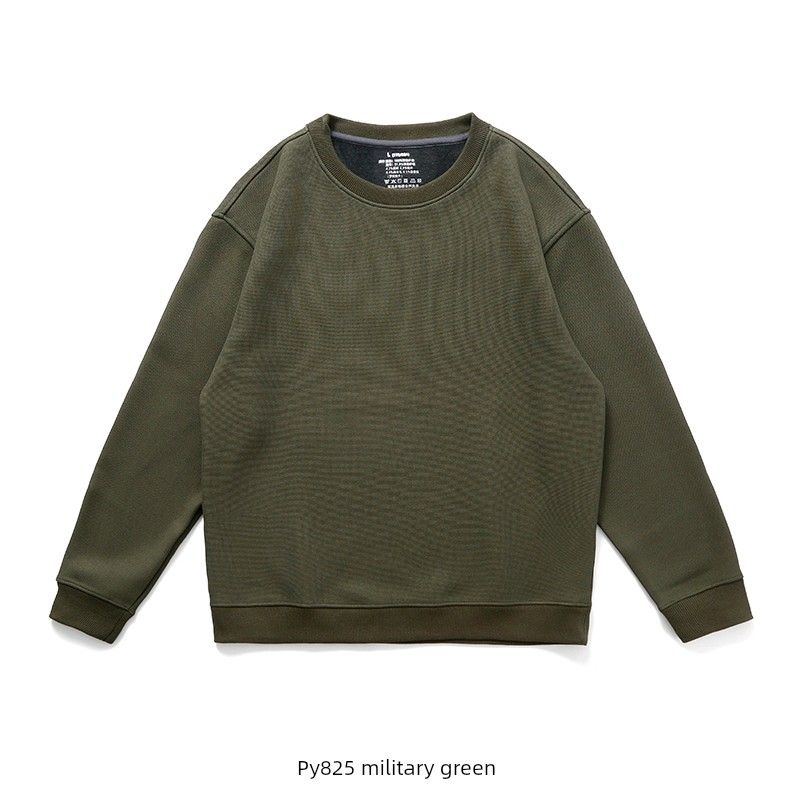 Sheep Wool Mulberry Silk round Neck Sweatshirt Men 2024 New Autumn/Winter Fleece-lined Thickened Export Men Casual Jacket