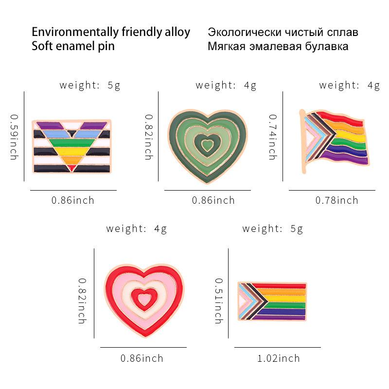 Creative Heart Shaped Rainbow Brooch Stylish Alloy Enamel Pin For Fashionable Personalization